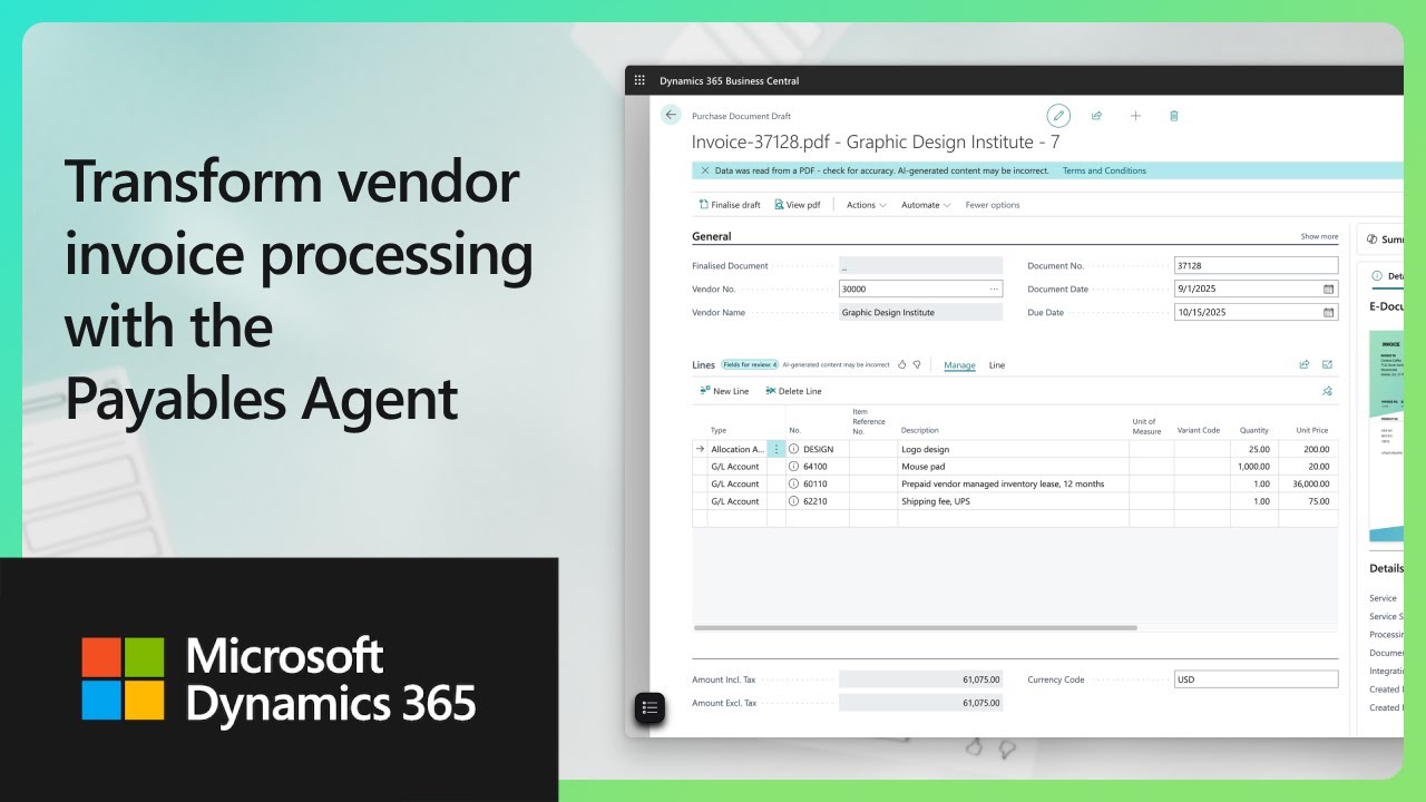 Dynamics 365 Business Central 2025 Release Wave 2 Release Highlights