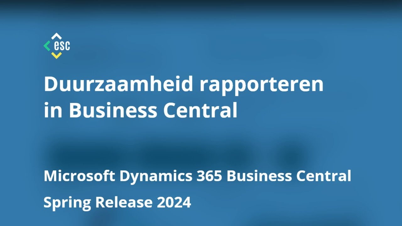 Hoe moet ik duurzaamheid rapporteren in Business Central?