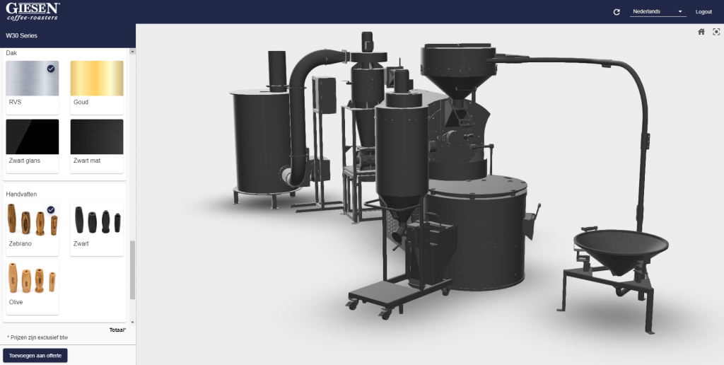 CPQ product configurator elfsquad voorbeeld
