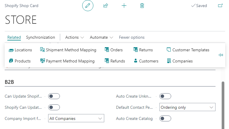shopify business central