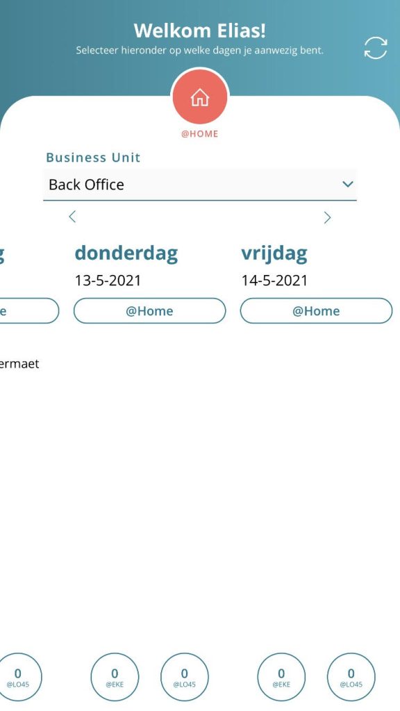 screenshot
App aanwezigheid op kantoor