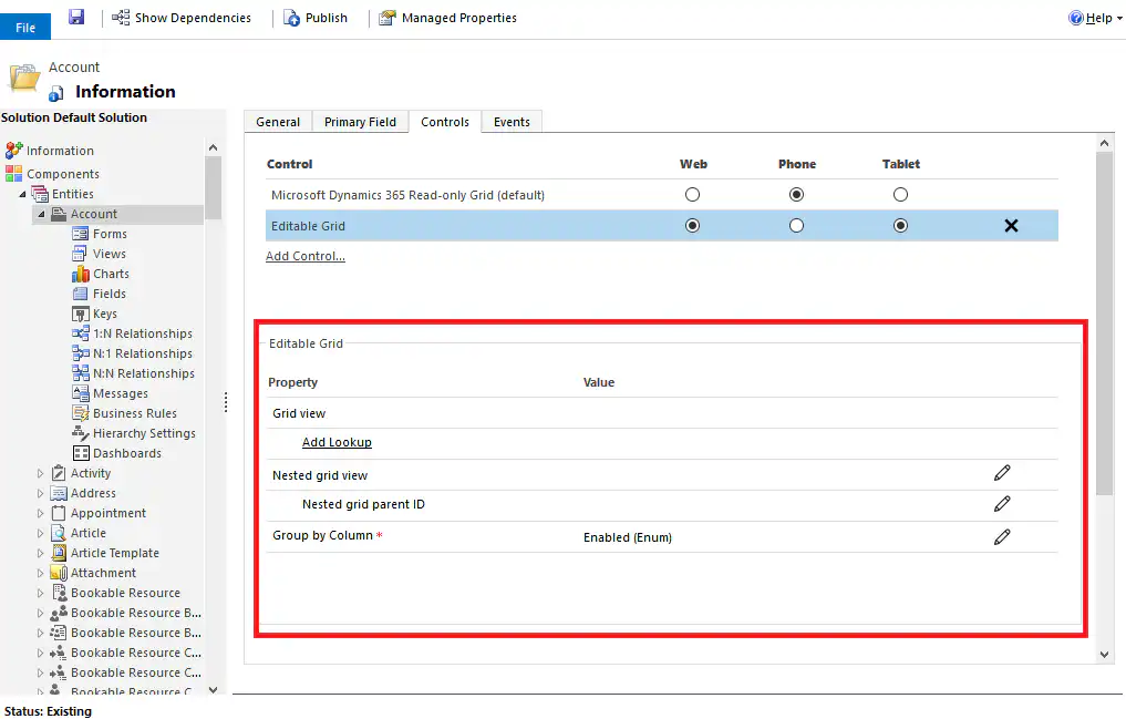 Microsoft Dynamics 365: Editable Grid configuratie-opties