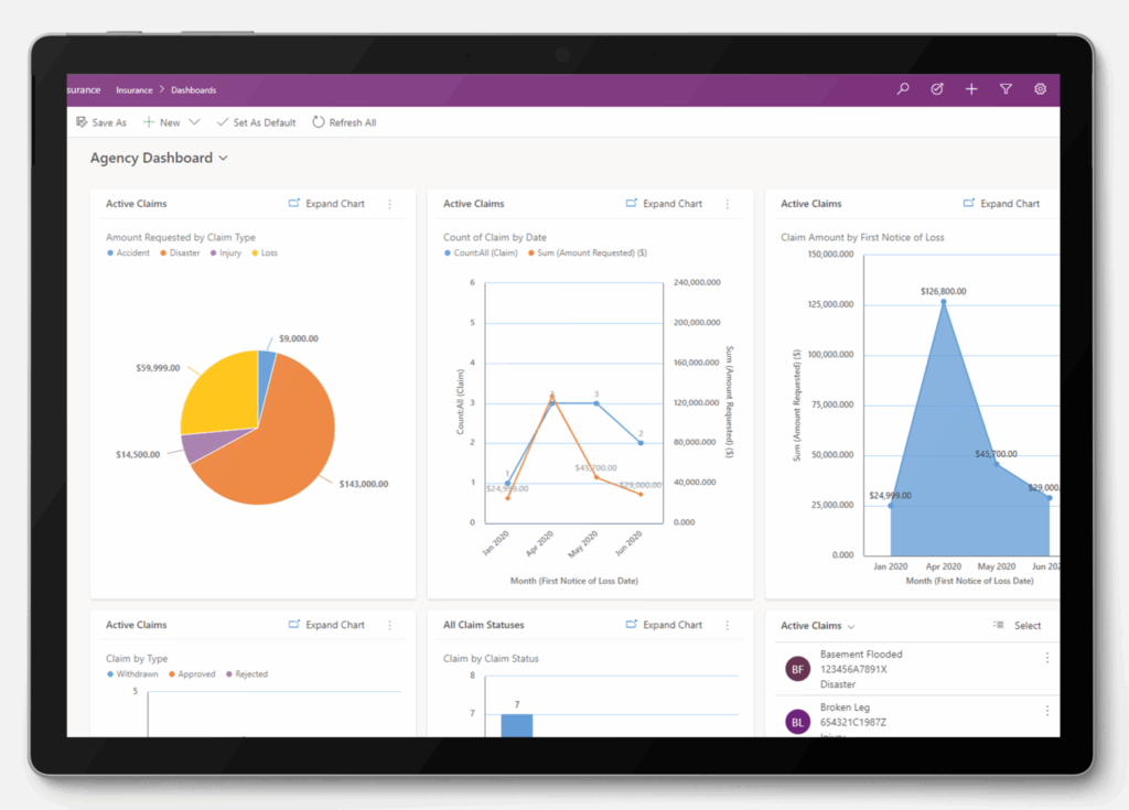Screenshot Financial Services Accelerator Insurance