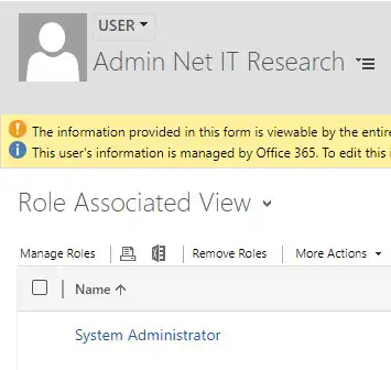 Net IT CRM Blog: Duplicatendetectie van Dynamics 365 - Bestaande regel inschakelen - stap 1 screenshot User Role