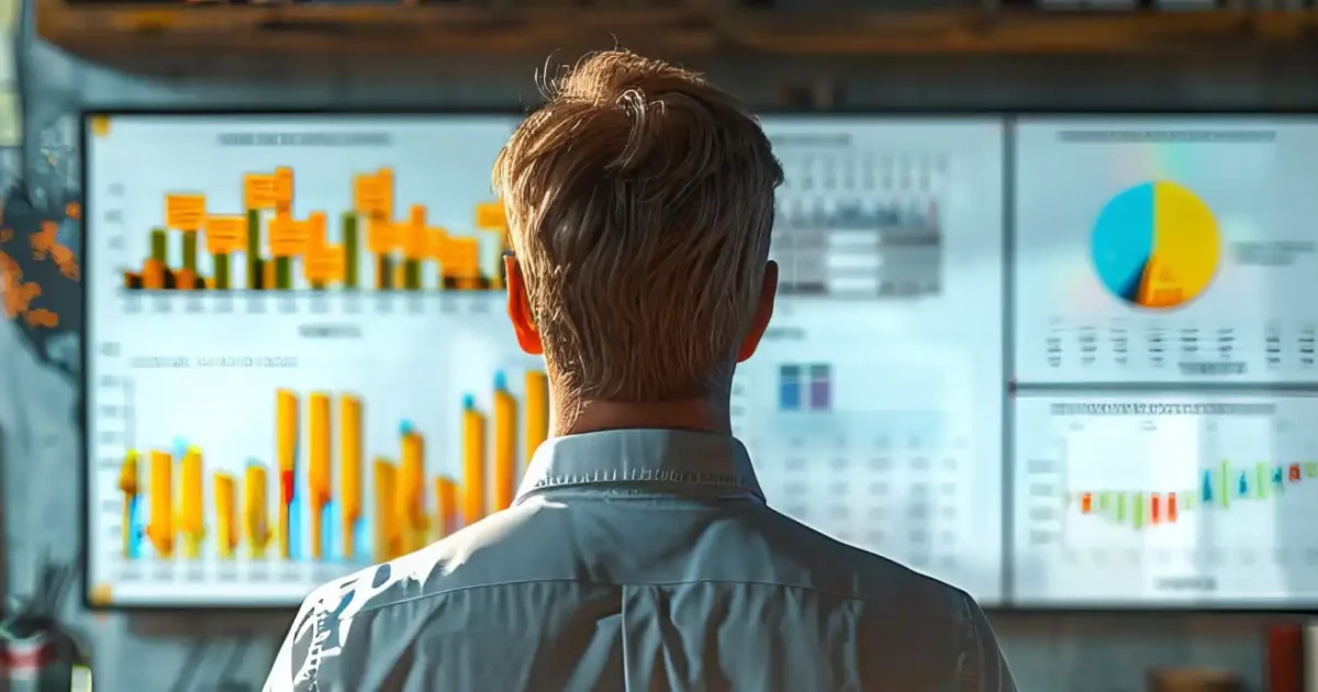 Public relations officer checking media feedback, office with charts and reports, octane render, 32k, UHD