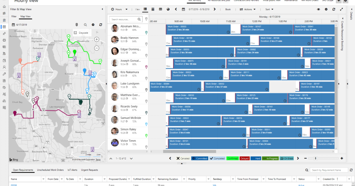 Net-IT-CRM-Blog-Dynamics-365-Field-Service-Screenshot-Planningsbord