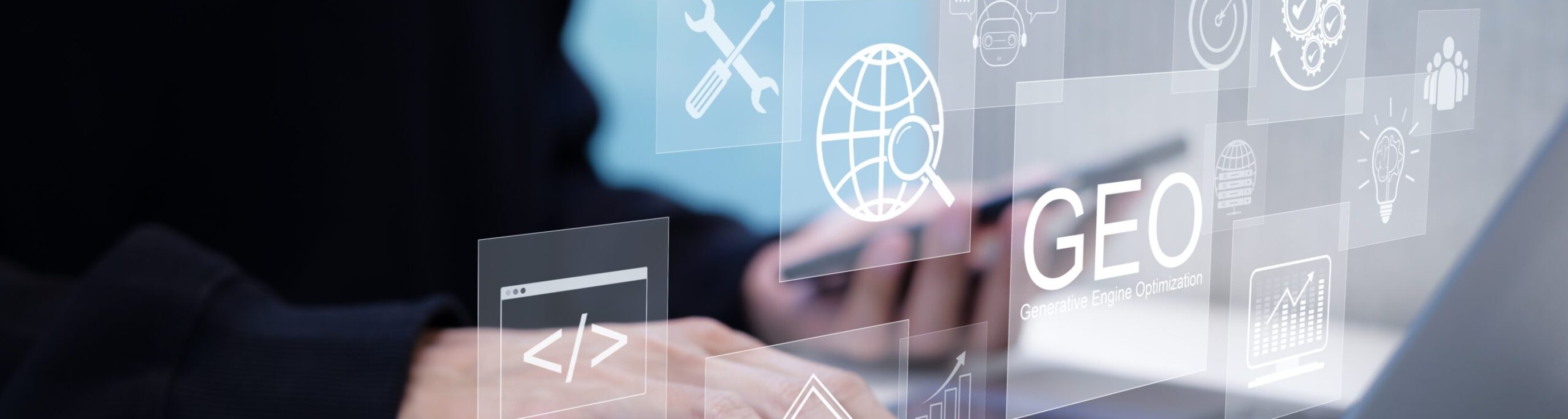 Geo,Concept.,Generative,Engine,Optimization,For,Online,Marketing,Strategy,,Hands