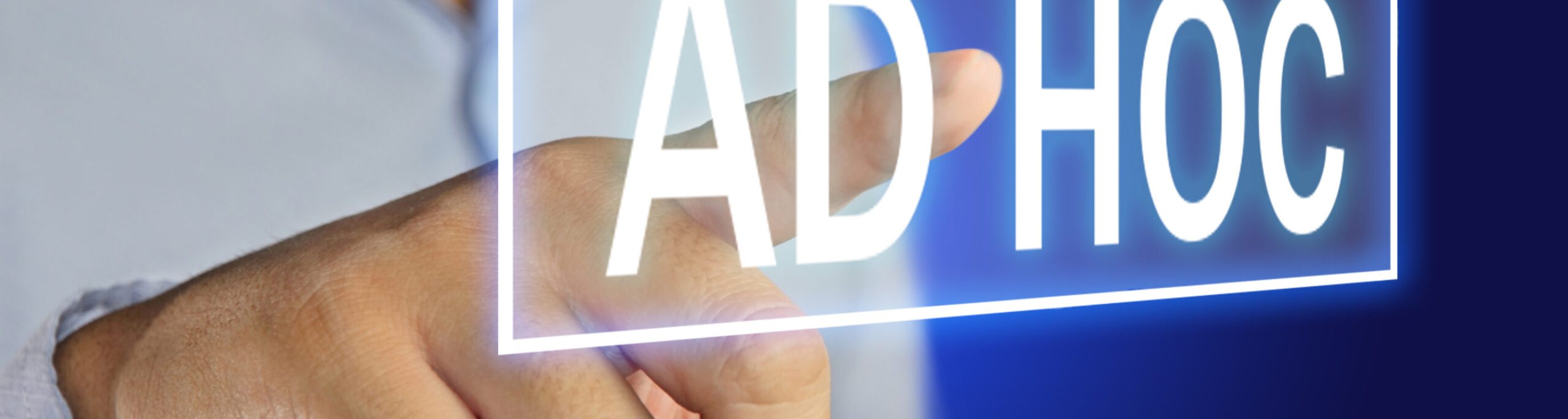 Business,Concept,Image,Of,A,Businessman,Clicking,Ad,Hoc,Button